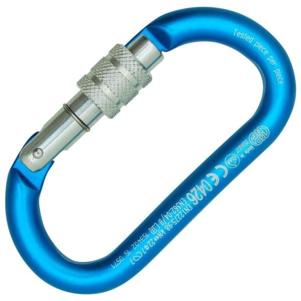 Kong Usa Oval, 105 mm Length, 16 mm Gate Opening, Aluminum Alloy, Cyan/Polished 730LA0BPPKK - main